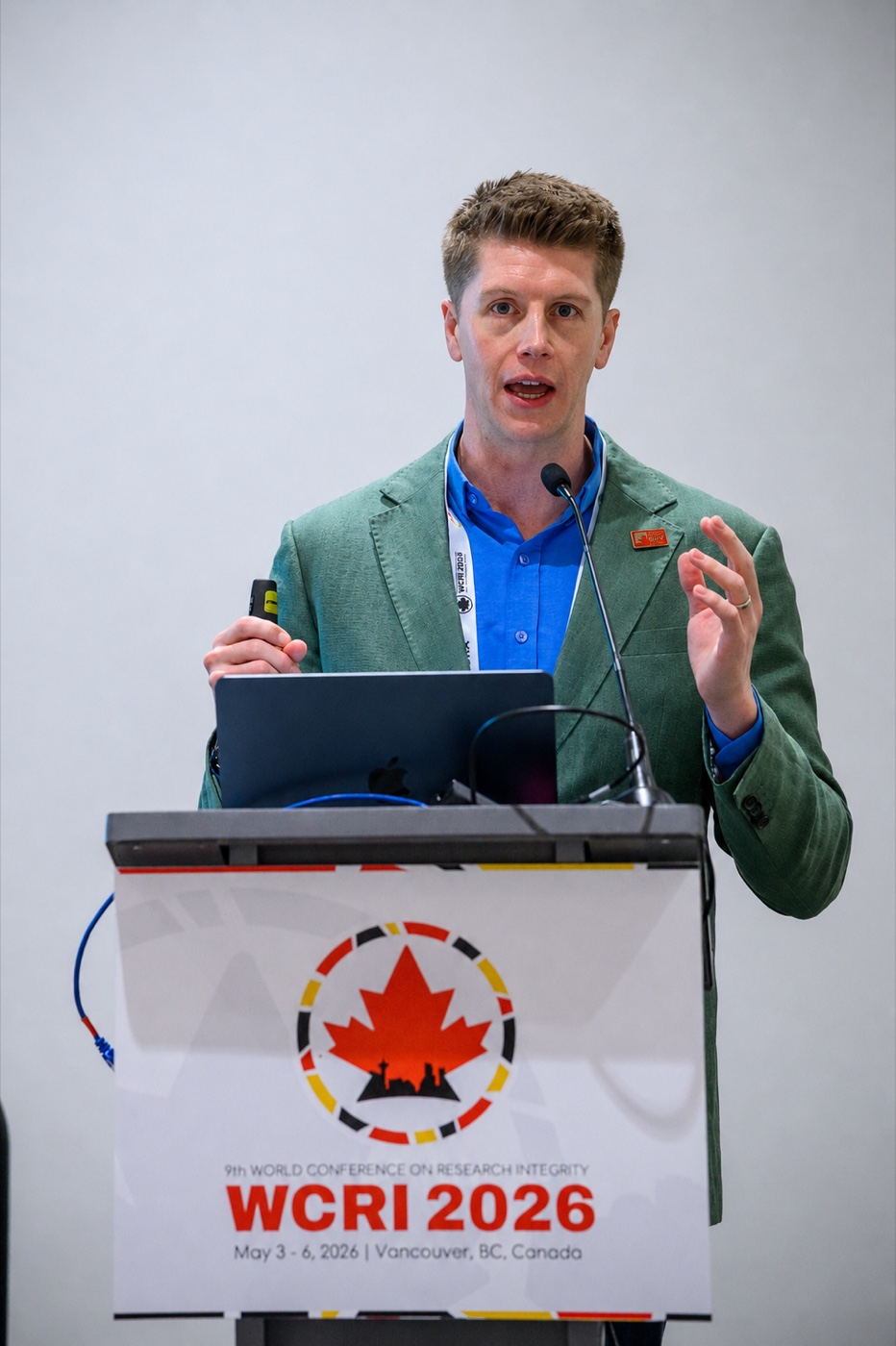 Dr Mike Perkins presenting at the World Conference on Research Integrity